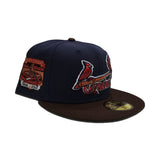 Navy Blue St. Louis Cardinals Brown Visor Green Bottom Busch Stadium Final Season Side Patch New Era 59Fifty Fitted