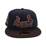 Navy Blue St. Louis Cardinals Brown Visor Green Bottom Busch Stadium Final Season Side Patch New Era 59Fifty Fitted