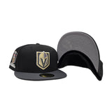 Black Vegas Golden Knights Dark Gray Visor Gray Bottom 2023 Stanley Cup Champions Side Patch New Era 59Fifty Fitted