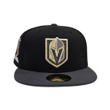 Black Vegas Golden Knights Dark Gray Visor Gray Bottom 2023 Stanley Cup Champions Side Patch New Era 59Fifty Fitted