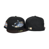 Black Tampa Bay Rays Brown Visor Gray Bottom Tropicana Field Side Patch New Era 59Fifty Fitted