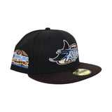 Black Tampa Bay Rays Brown Visor Gray Bottom Tropicana Field Side Patch New Era 59Fifty Fitted