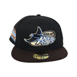 Black Tampa Bay Rays Brown Visor Gray Bottom Tropicana Field Side Patch New Era 59Fifty Fitted