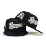 Black Glow In the Dark Texas Rangers Script Gray Bottom Final Season Side Patch New Era 59Fifty Fitted