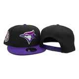 Black Toronto Blue Jays Purple Visor Gray Bottom 30th Anniversary Side Patch New Era 9Fifty Snapback