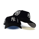 Black Velvet New York Yankees Statue of Liberty Curved Brim Gray Bottom 2000 World Series Side Patch New Era A-Frame 9Forty Snapback