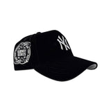 Black Velvet New York Yankees Statue of Liberty Curved Brim Gray Bottom 2000 World Series Side Patch New Era A-Frame 9Forty Snapback