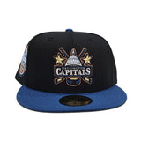 Black Washington Capitals Seashore Blue Visor Gray Bottom 2015 Winter Classic Bridgestone Side Patch New Era 59Fifty Fitted