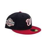 Navy Blue Washington Nationals Red Visor Gray Bottom 2018 All Star Game Side Patch New Era 59Fifty Fitted