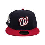 Navy Blue Washington Nationals Red Visor Gray Bottom 2018 All Star Game Side Patch New Era 59Fifty Fitted