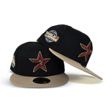 Black Houston Astros Camel Visor Gray Bottom 2005 World Series Side Patch New Era 59Fifty Fitted