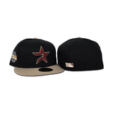 Black Houston Astros Camel Visor Gray Bottom 2005 World Series Side Patch New Era 59Fifty Fitted