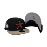 Black Houston Astros Camel Visor Gray Bottom 2005 World Series Side Patch New Era 59Fifty Fitted