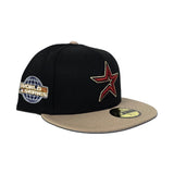 Black Houston Astros Camel Visor Gray Bottom 2005 World Series Side Patch New Era 59Fifty Fitted