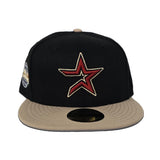 Black Houston Astros Camel Visor Gray Bottom 2005 World Series Side Patch New Era 59Fifty Fitted