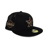 Black Houston Astros Drip Logo Pink Bottom 2005 World Series Side Patch New Era 59Fifty Fitted