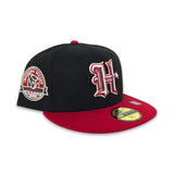 Black Houston Texans Red Visor Gray Bottom 2002 Inaugural Season Side Patch New Era 59Fifty Fitted