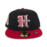 Black Houston Texans Red Visor Gray Bottom 2002 Inaugural Season Side Patch New Era 59Fifty Fitted