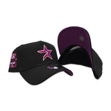 Black Houston Astros Curved Brim Grape Purple Bottom 20th Anniversary Side Patch New Era 9Forty Snapback