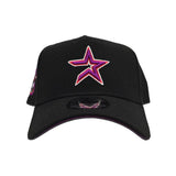 Black Houston Astros Curved Brim Grape Purple Bottom 20th Anniversary Side Patch New Era 9Forty Snapback