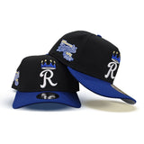 Black Kansas City Royals Royal Blue Curved Brim Gray Bottom 30th Anniversary 1985 World Series Side Patch New Era 9fifty A-Frame Snapback