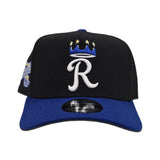 Black Kansas City Royals Royal Blue Curved Brim Gray Bottom 30th Anniversary 1985 World Series Side Patch New Era 9fifty A-Frame Snapback