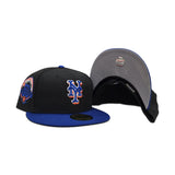 Black New York Mets Royal Blue Visor Gray Bottom 50th Anniversary Side Patch New Era 59Fifty Fitted