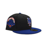 Black New York Mets Royal Blue Visor Gray Bottom 50th Anniversary Side Patch New Era 59Fifty Fitted