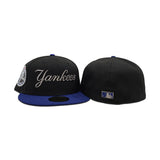 Black New York Yankees Dark Royal Blue Visor Gray Bottom 1962 World Series Side Patch New Era 59Fifty Fitted