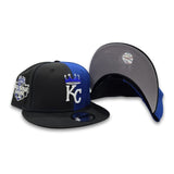 Black Royal Blue Split Kansas City Royals Black Visor Gray Bottom 2012 All Star Game Side Patch New Era 9fifty Snapback