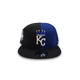 Black Royal Blue Split Kansas City Royals Black Visor Gray Bottom 2012 All Star Game Side Patch New Era 9fifty Snapback