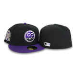 Black Colorado Rockies Purple Visor Gray Bottom 30th Anniversary Side Patch New Era 59Fifty Fitted