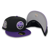 Black Colorado Rockies Purple Visor Gray Bottom 30th Anniversary Side Patch New Era 59Fifty Fitted
