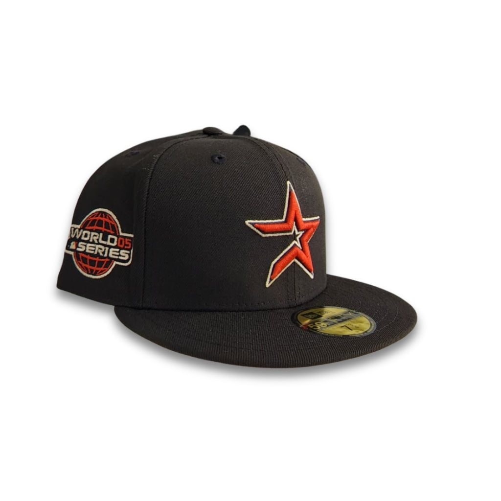 Black Houston Astros Pink Bottom 2005 World Series Side Patch New Era 59Fifty Fitted