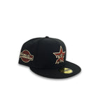 Black Houston Astros Drip Logo Gray Bottom 2005 World Series Side Patch New Era 59Fifty Fitted