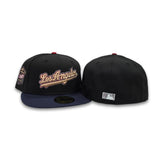 Black Script Los Angeles Dodgers Navy Blue Visor Gray Bottom 40th Anniversary Side Patch New Era 59Fifty Fitted