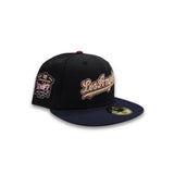 Black Script Los Angeles Dodgers Navy Blue Visor Gray Bottom 40th Anniversary Side Patch New Era 59Fifty Fitted