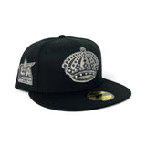 Black Los Angeles Kings Crown Logo Gray Bottom 2017 LA All Star Game Side Patch New Era 59Fifty Fitted