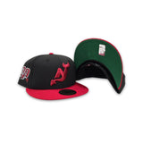 Black New Jersey Devils Red Visor Green Bottom 30th Anniversary Side Patch New Era 59Fifty Fitted