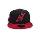 Black New Jersey Devils Red Visor Green Bottom 30th Anniversary Side Patch New Era 59Fifty Fitted