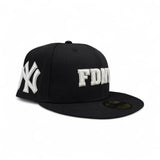 Black Fire Department City Of New York " FDNY " Gray Bottom New York Yankees Side Patch New Era 59FIFTY Fitted Hat