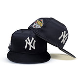 Satin Navy Blue New York Yankees Gray Bottom 1999 World Series Side Patch New Era 59Fifty Fitted