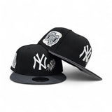 Black New York Yankees Rose Logo Dark Gray Visor Gray Bottom 2000 Subway Series Side Patch New Era 9Fifty Snapback