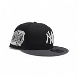 Black New York Yankees Rose Logo Dark Gray Visor Gray Bottom 2000 Subway Series Side Patch New Era 9Fifty Snapback