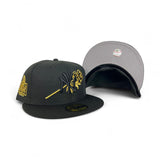 Black New York Yankees Rose Logo Gray Bottom 2024 World Series Side Patch New Era 59Fifty Fitted