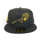 Black New York Yankees Rose Logo Gray Bottom 2024 World Series Side Patch New Era 59Fifty Fitted
