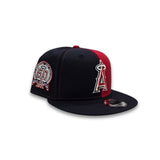 Navy Blue Red Split Los Angeles Angels 50th Anniversary Gray Bottom New Era 9Fifty Snapback Hat