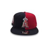 Navy Blue Red Split Los Angeles Angels 50th Anniversary Gray Bottom New Era 9Fifty Snapback Hat