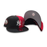 Black Red Split New York Yankees Statue of Liberty Gray Bottom 1999 World Series Side Patch New Era 9Fifty Snapback