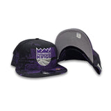 Black Tip Off Sacramento Kings Gray Bottom NBA SAC Side Patch New Era 9Fifty Snapback